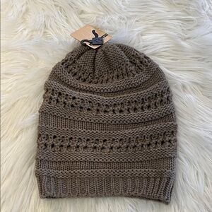 NWT Knit Beanie in Light Brown